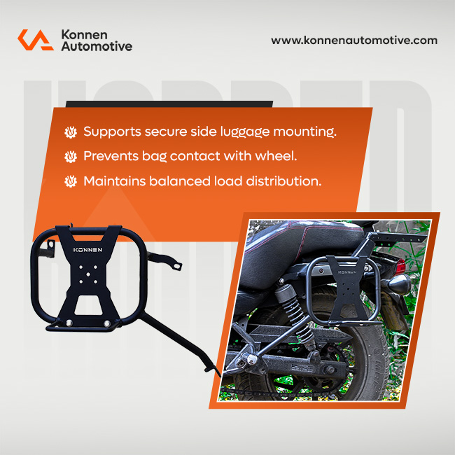 Konnen 3 IN 1 Saddle Stays with Jerry Can Holder and Bag Holder for Bajaj Avenger 160 - 220
