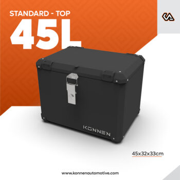 Konnen Top Case 45L Black Premium with Top Rack