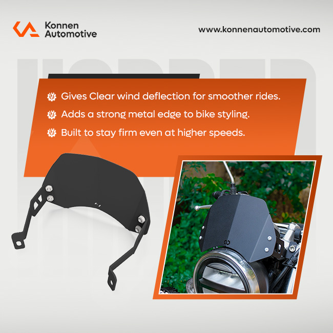 Metal Visor for Honda CB350 - Honda CB350 Hness - Honda CB350 RS
