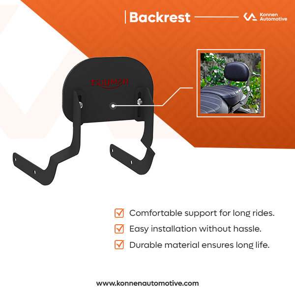 Backrest for Triumph Speed 400 | Speed T4 | Scrambler 400X | Scrambler 400XC | Thruxton | Konnen - Image 2