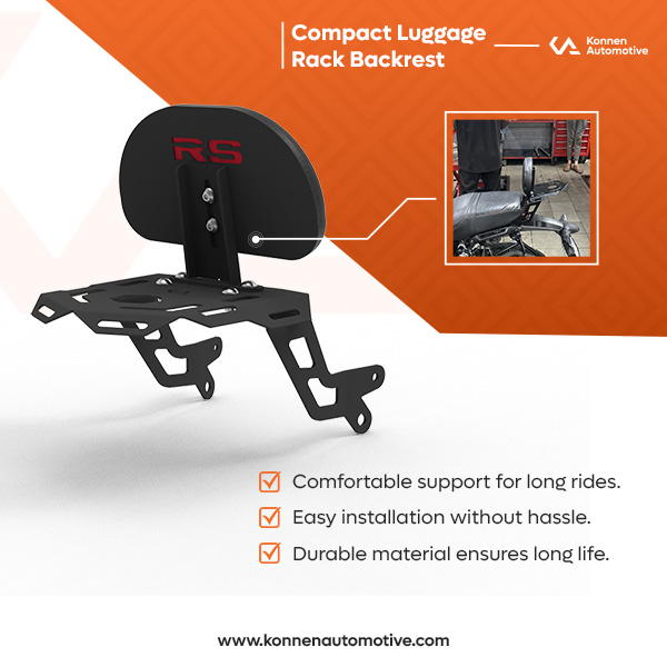 Compact Luggage Rack with Backrest for Honda CB350 RS