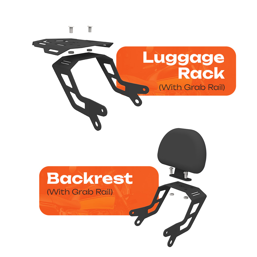 Compact Luggage Rack with Backrest for Honda CB350 RS