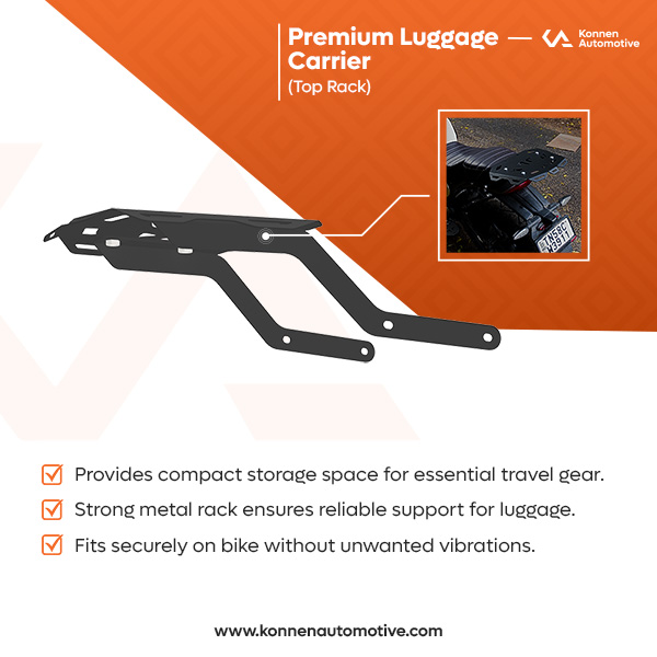 Top Rack for Triumph Speed 400 | T4 | Scrambler 400X | 400XC | Thruxton | Konnen - Image 6