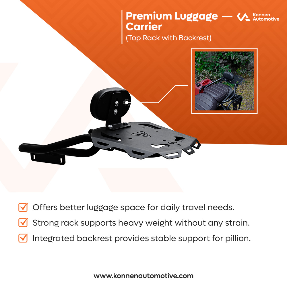 Top Rack with Backrest for Triumph 400 Series