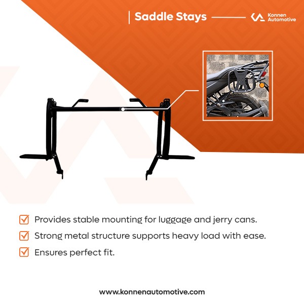 Konnen 3 IN 1 Saddle Stays with Jerry Can Holder and Bag Holder for Yamaha
