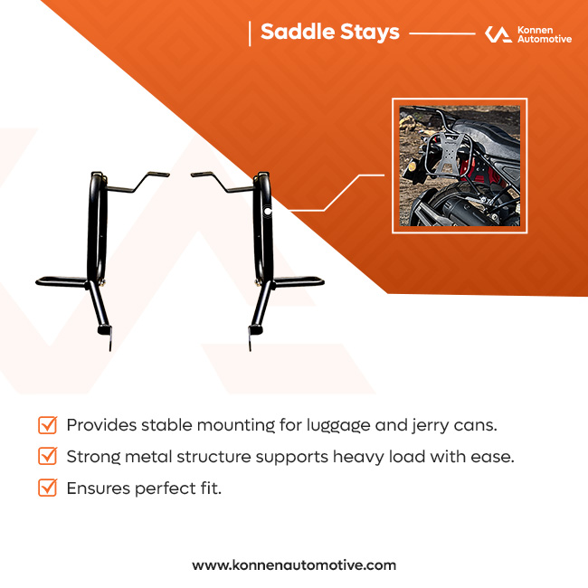 Konnen 3 IN 1 Saddle Stays with Jerry Can Holder and Bag Holder for Yamaha FZ X & Hybrid