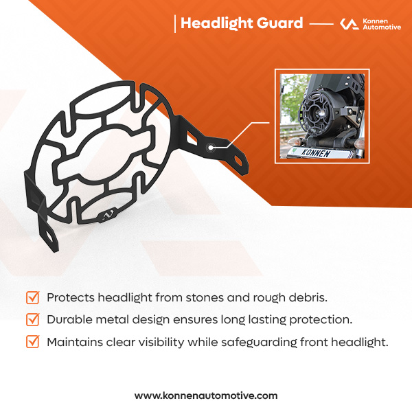 Konnen Headlight Guard - Headlight Protector Grill - Guard Compatible with Yamaha FZ-X & FZ-X Hybrid
