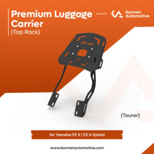Konnen Luggage Carrier with Backrest - Top Rack with Backrest - Luggage Rack with Backrest for Yamaha FZ X & Hybrid