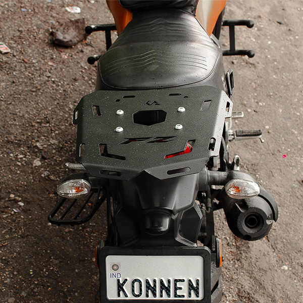Konnen Luggage Carrier with Backrest - Top Rack with Backrest - Luggage Rack with Backrest for Yamaha FZ X & Hybrid