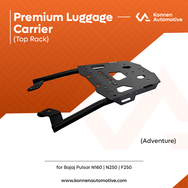 Konnen Luggage Carrier with Backrest - Top Rack with Backrest for Bajaj Pulsar N250 - N160-F250