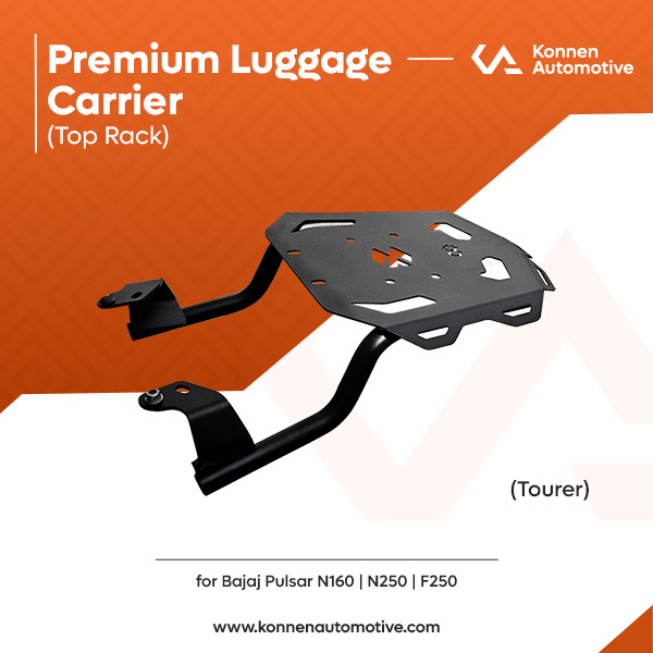 Konnen Luggage Carrier with Backrest - Top Rack with Backrest for Bajaj Pulsar N250 - N160-F250