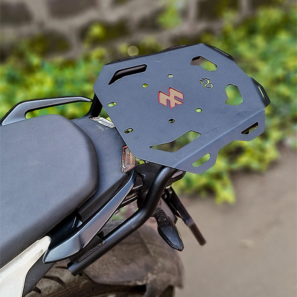 Konnen Luggage Carrier with Backrest - Top Rack with Backrest for Bajaj Pulsar N250 - N160-F250