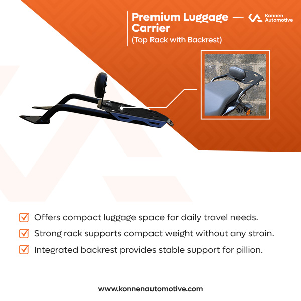 Luggage Rack with Backrest for Yamaha FZ S FI Series