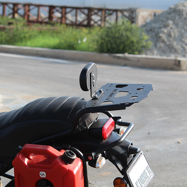 Konnen Luggage Carrier with Backrest - Top Rack with Backrest - Luggage Rack with Backrest for Yamaha FZ X & Hybrid (ADV)