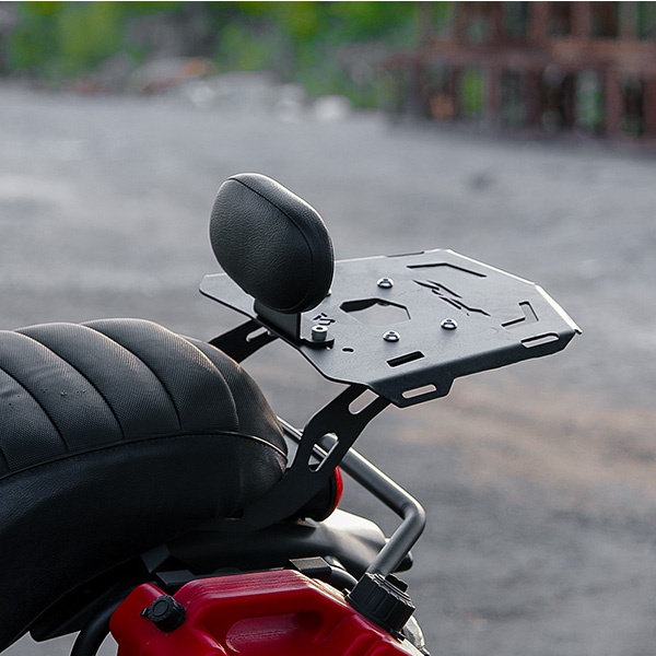 Konnen Luggage Carrier with Backrest - Top Rack with Backrest - Luggage Rack with Backrest for Yamaha FZ X & Hybrid (Tourer)
