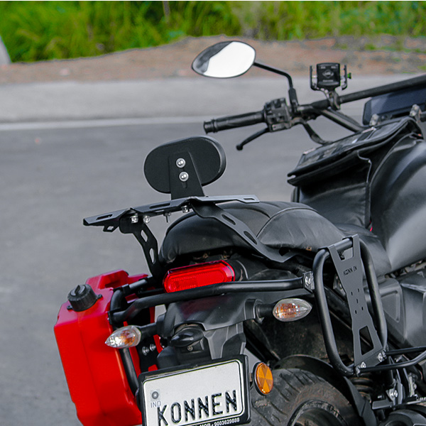Konnen Luggage Carrier with Backrest - Top Rack with Backrest - Luggage Rack with Backrest for Yamaha FZ X & Hybrid (Tourer)