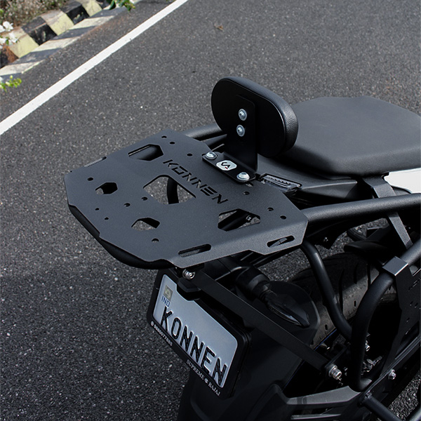 Konnen Luggage Carrier with Backrest - Top Rack with Backrest for Bajaj Pulsar N250 - N160-F250