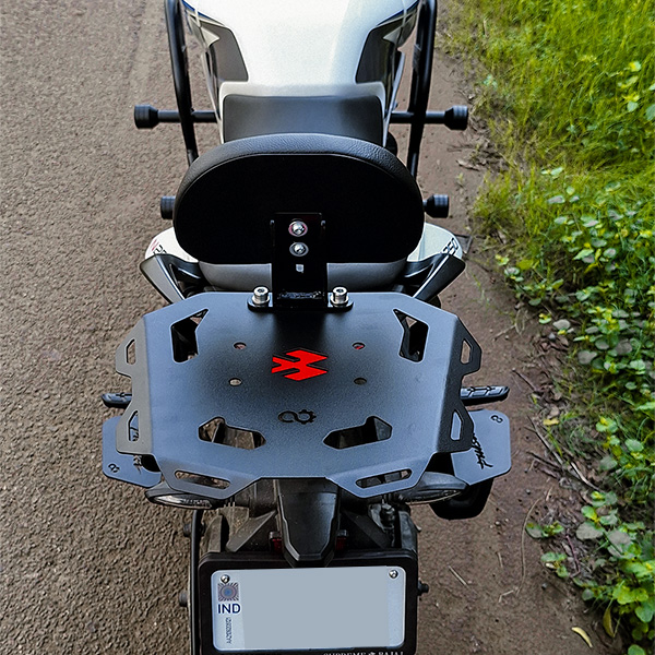 Konnen Luggage Carrier with Backrest - Top Rack with Backrest for Bajaj Pulsar N250 - N160-F250