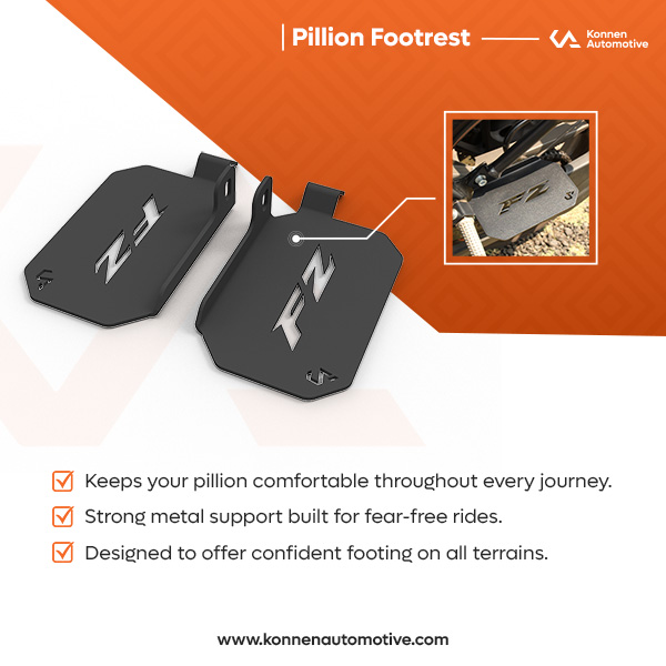 Konnen Pillion footrest - Ladies Footrest Compatible with Yamaha FZ-X & FZ-X Hybrid