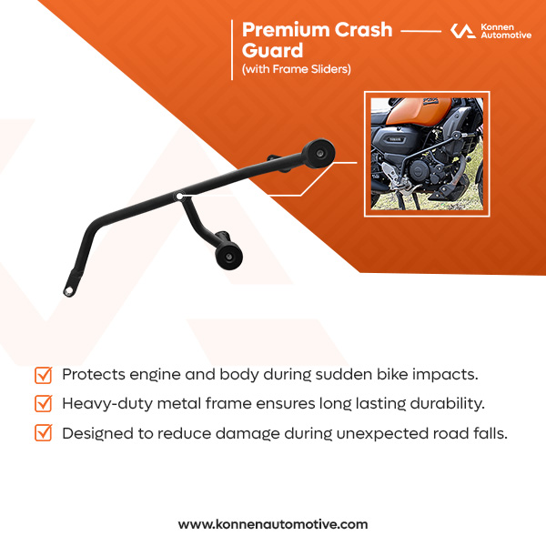Konnen Premium Crash Guard with Frame Sliders for Yamaha FZ X & Hybrid