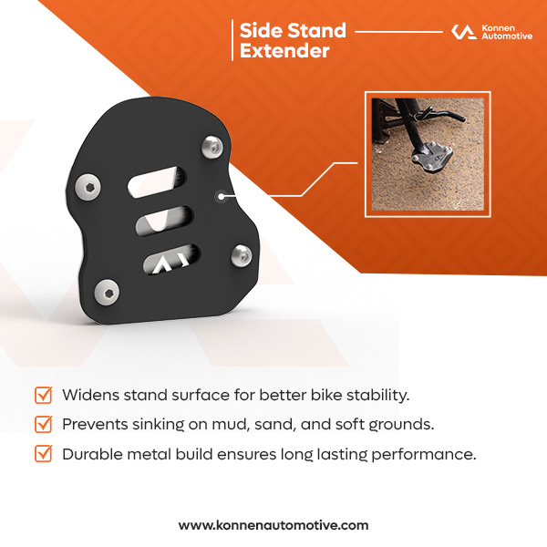 Konnen Side Stand Extender - Side Stand base - Side Stand protector For for Yamaha FZ S FI Series