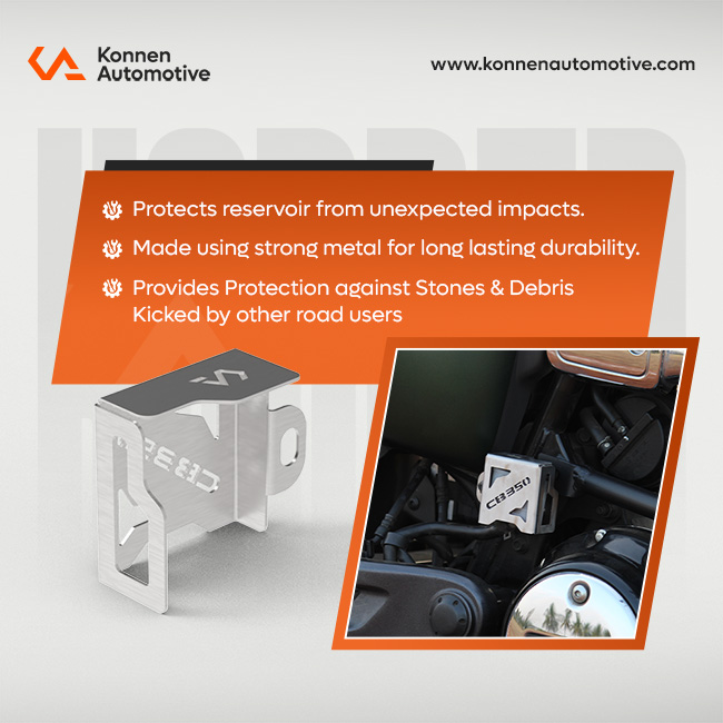 Rear reservoir Guard for honda CB350 (Silver)