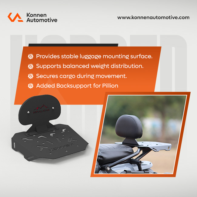 Top Rack Plate with Backrest for Royal Enfield Himalayan 450