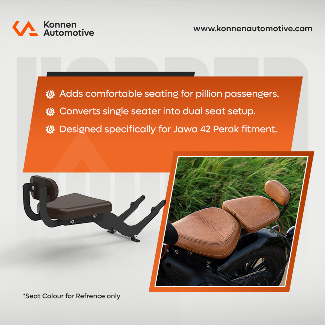 Pillion Back Seat for Jawa 42 Perak | Konnen - Image 4