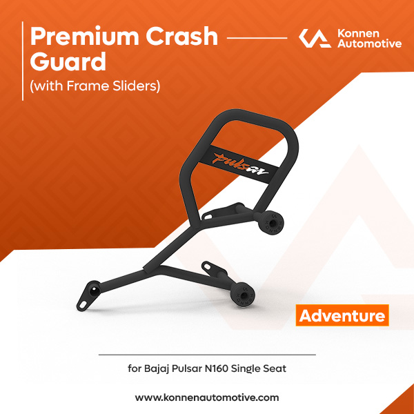 Konnen Premium Crash Guard with Frame Sliders for Bajaj Pulsar N160 (Single Seat Only)