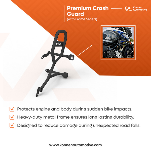 Konnen Premium Crash Guard with Frame Sliders for Bajaj Pulsar N160 (Single Seat Only)