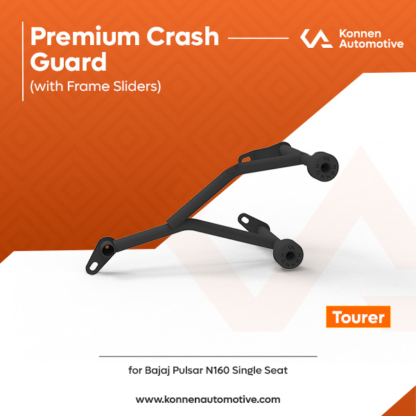 Konnen Tourer Crash Guard with Frame Sliders for Bajaj Pulsar N160 (Single Seat Only)