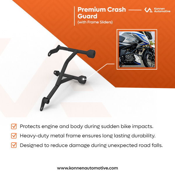 Konnen Tourer Crash Guard with Frame Sliders for Bajaj Pulsar N160 (Single Seat Only)