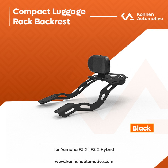 Premium Luggage Carrier with Backrest | Top Rack with Backrest | Luggage Rack with Backrest for FZ-X & FZ-X Hybrid | Konnen - Image 23