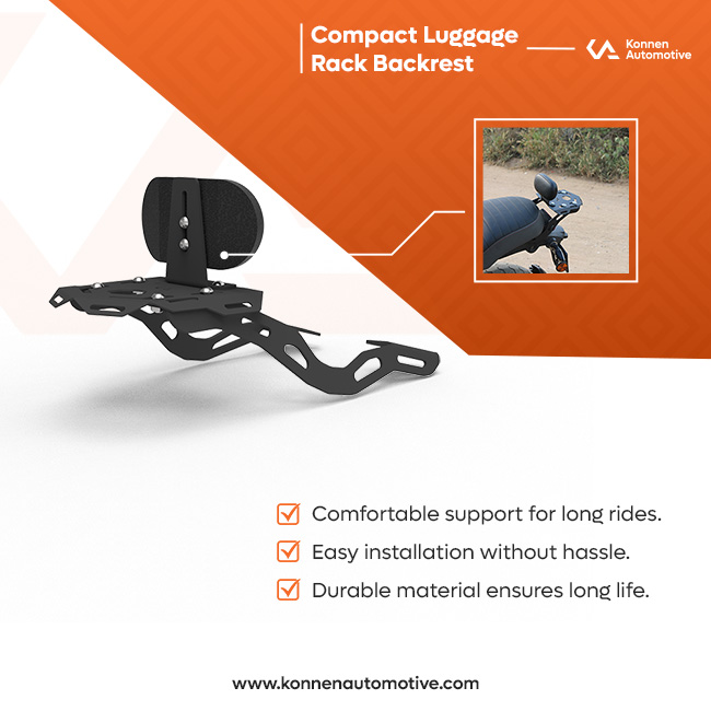 Premium Luggage Carrier with Backrest | Top Rack with Backrest | Luggage Rack with Backrest for FZ-X & FZ-X Hybrid | Konnen - Image 24