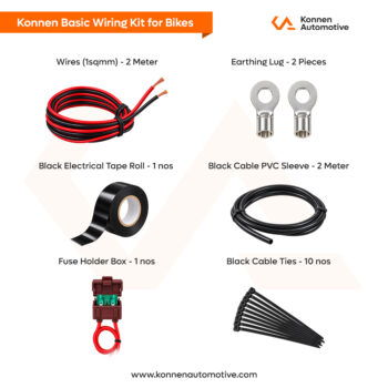 Universal Auxiliary Light Wiring Kit | Fog Light Wiring Cable Kit for All Bikes | Konnen
