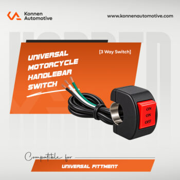 Universal Handlebar Switch | 3-Position ON/OFF Switch for Auxiliary Fog Lights | Konnen